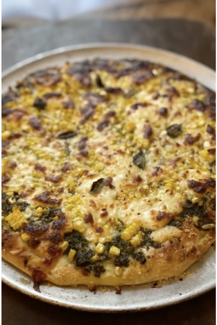 Fresh Corn Pesto Pizza - Edible Nashville